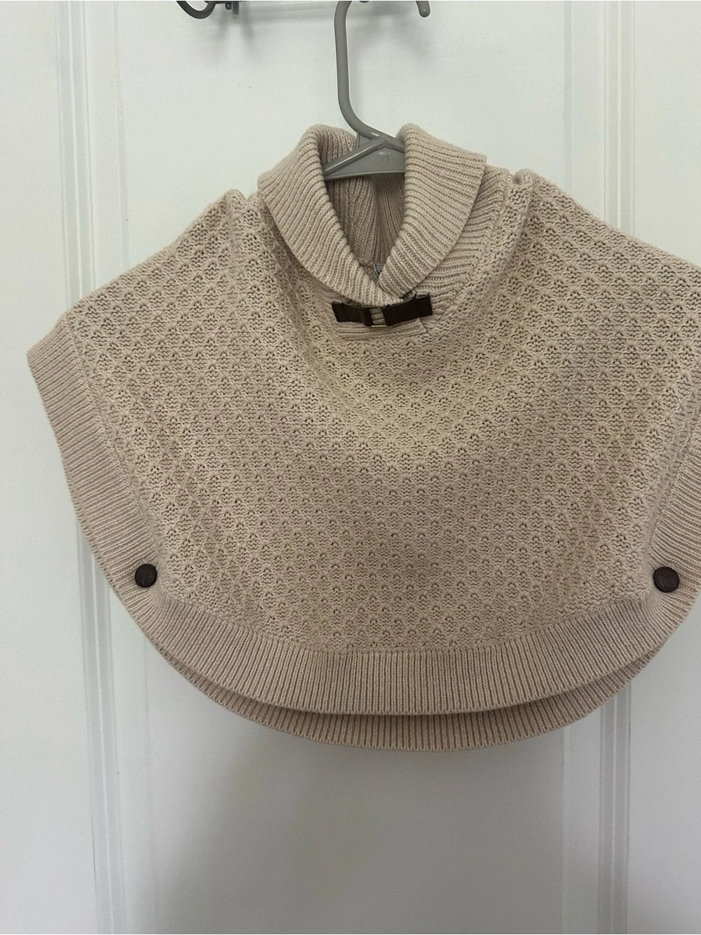 Janie and Jack Light Tan Textured Sweater Poncho